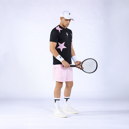 T-SHIRT STARS BLACK & PINK