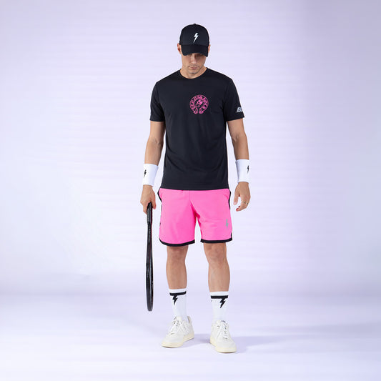 T-SHIRT ROCK BLACK & SHOCKING PINK