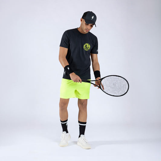 T-SHIRT ROCK BLACK & FLUO YELLOW