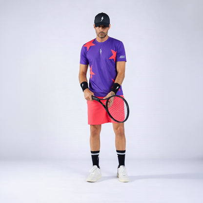 T-SHIRT STARS PURPLE & PSYCO RED