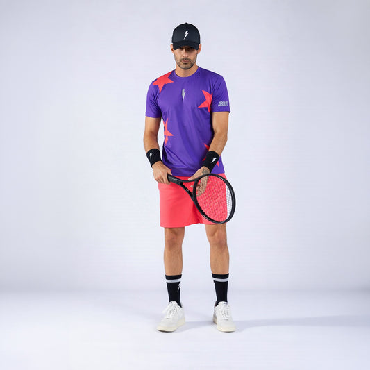 T-SHIRT STARS PURPLE & PSYCO RED