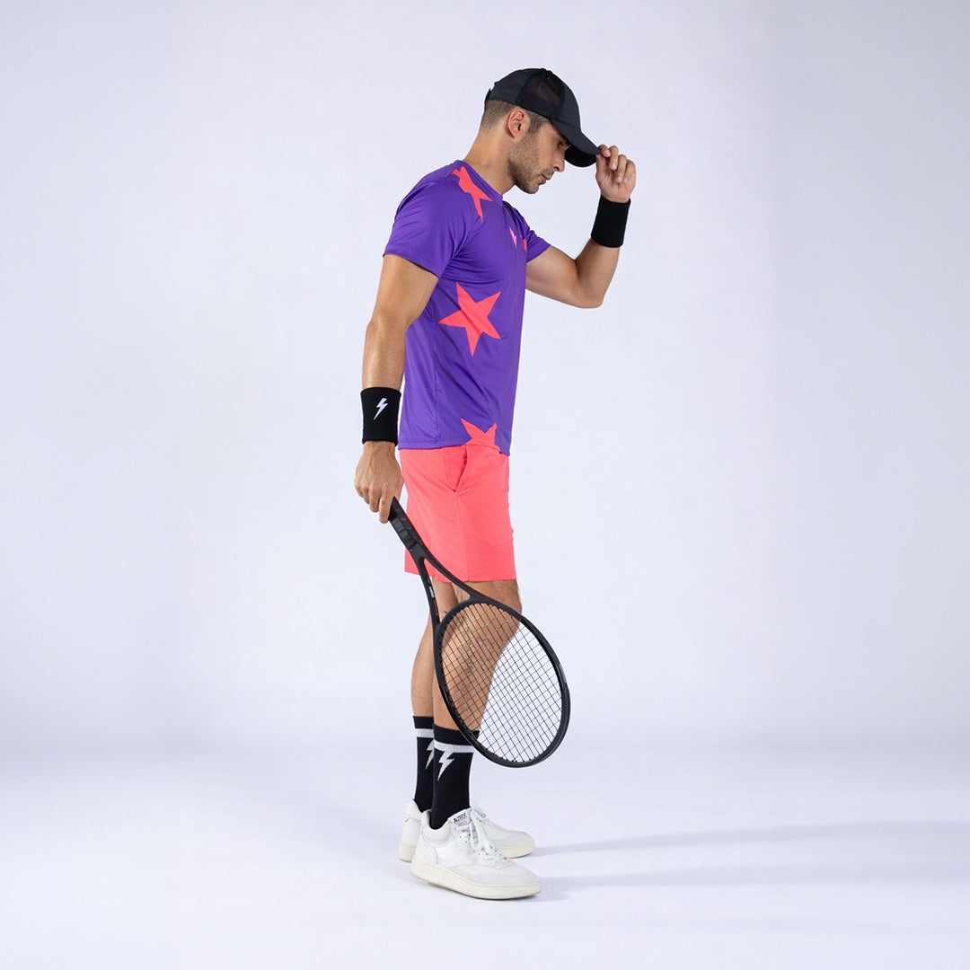 T-SHIRT STARS PURPLE & PSYCO RED