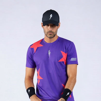 T-SHIRT STARS PURPLE & PSYCO RED