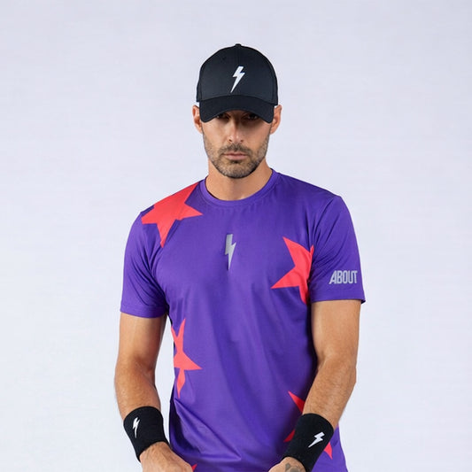 T-SHIRT STARS PURPLE & PSYCO RED