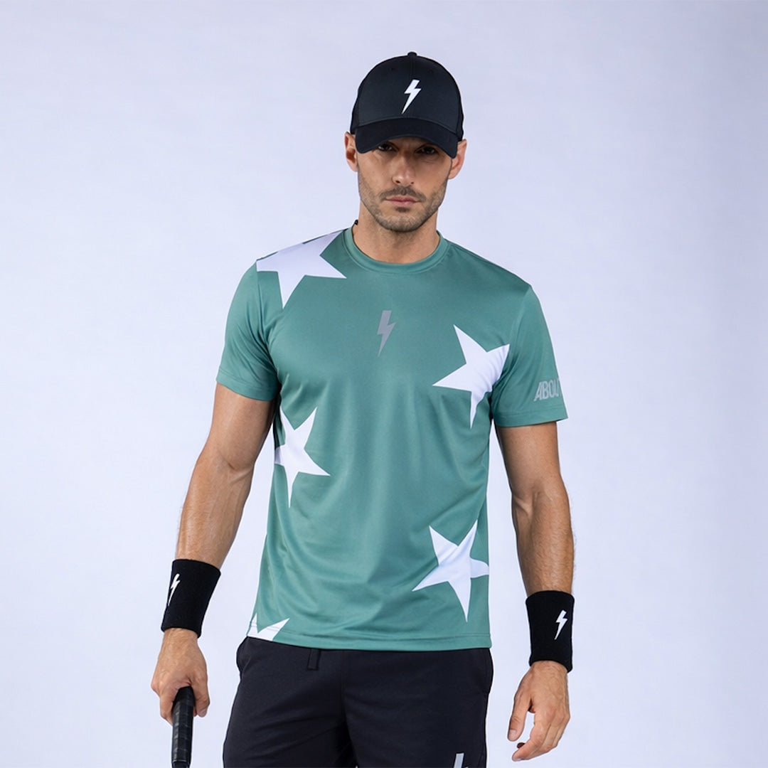 T-SHIRT STARS MILITARY GREEN