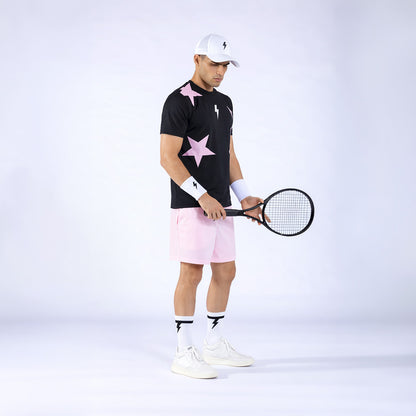 T-SHIRT STARS BLACK & PINK
