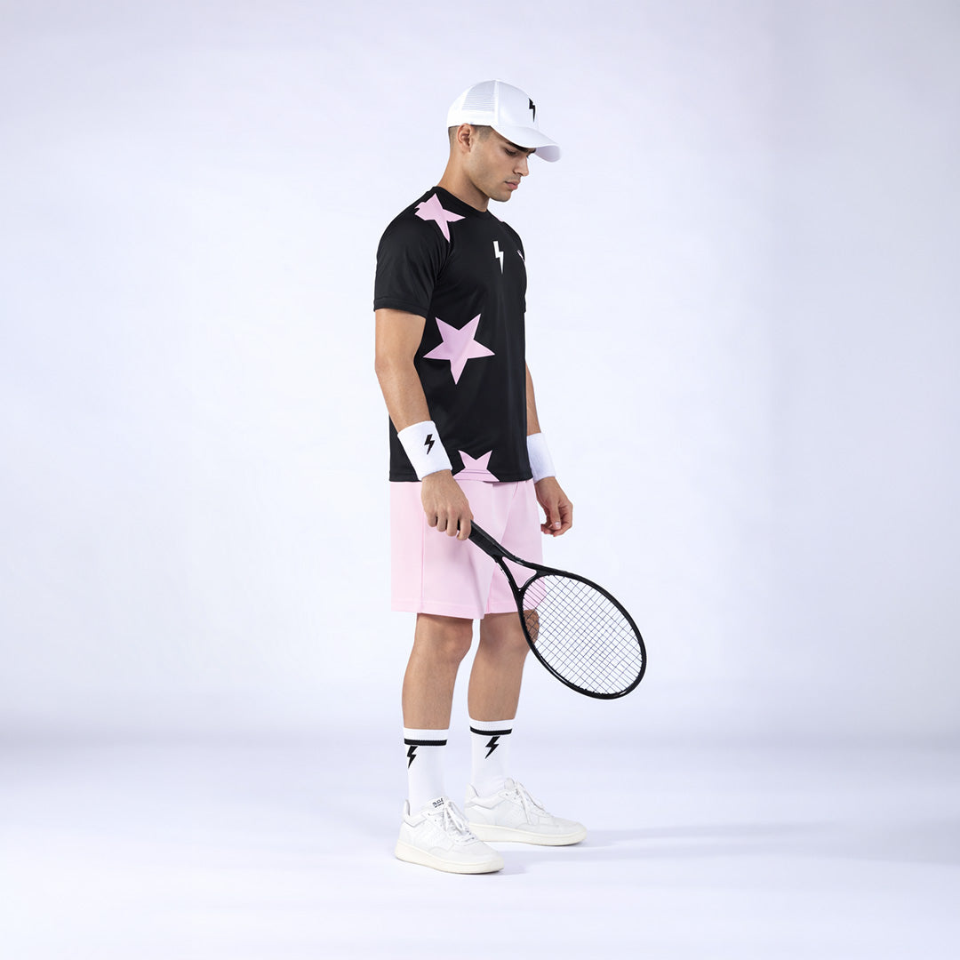 T-SHIRT STARS BLACK & PINK